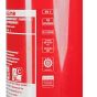 Brannslukker 6kg ABC pulver rød Baseline label side