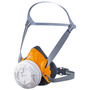 TS01 halvmaske oransje med filter skr&aring;